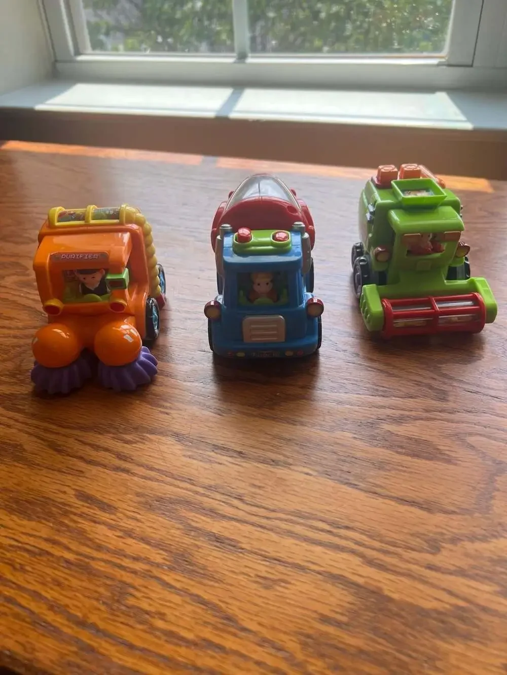 WolVolk Friction-Powered Toy Truck Set (Sweeper, Cement Mixer, and Harvester)